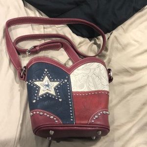 Red white and blue Montana west satchel